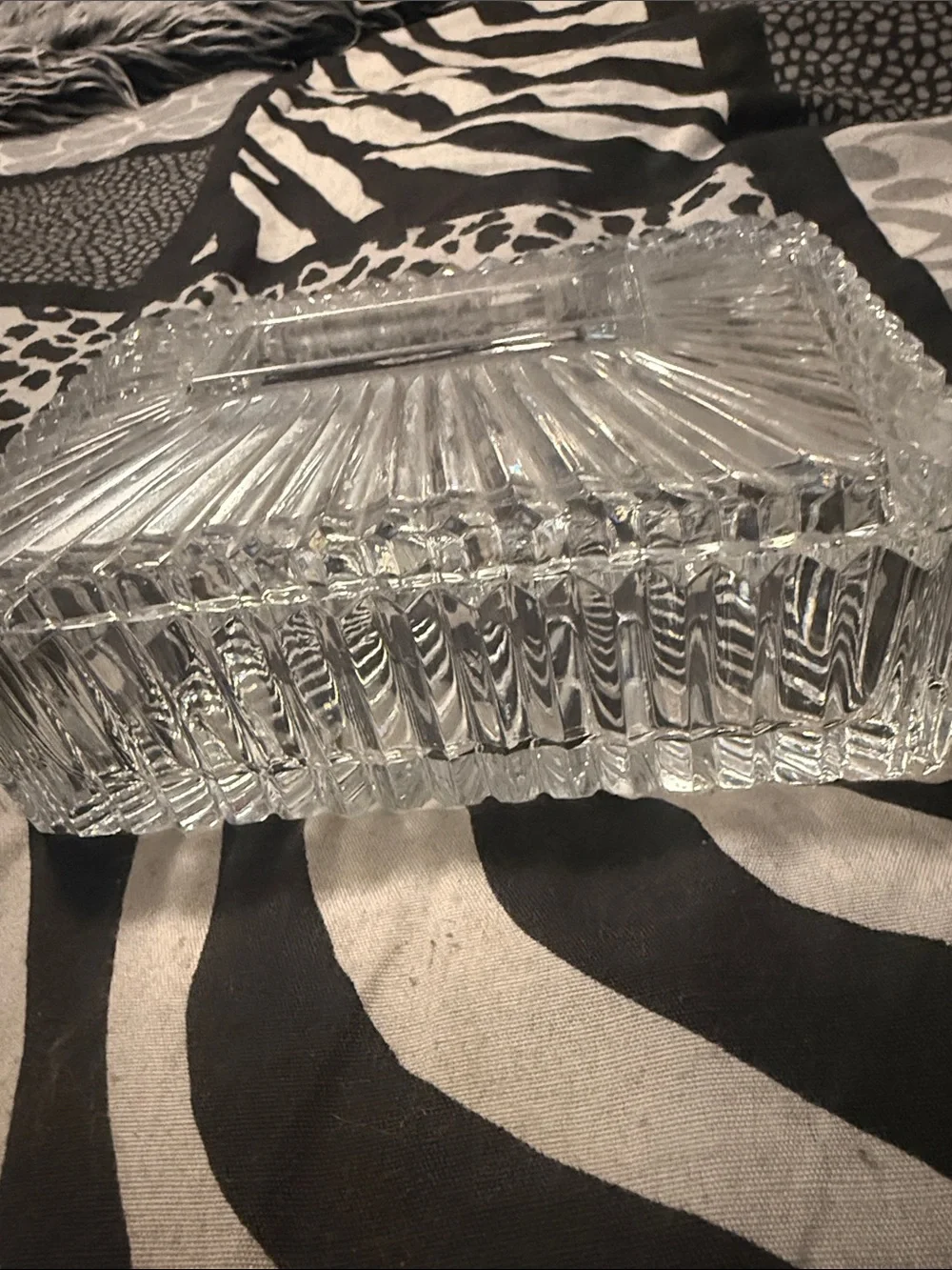 Vintage Glass Trinket Jewelry Box